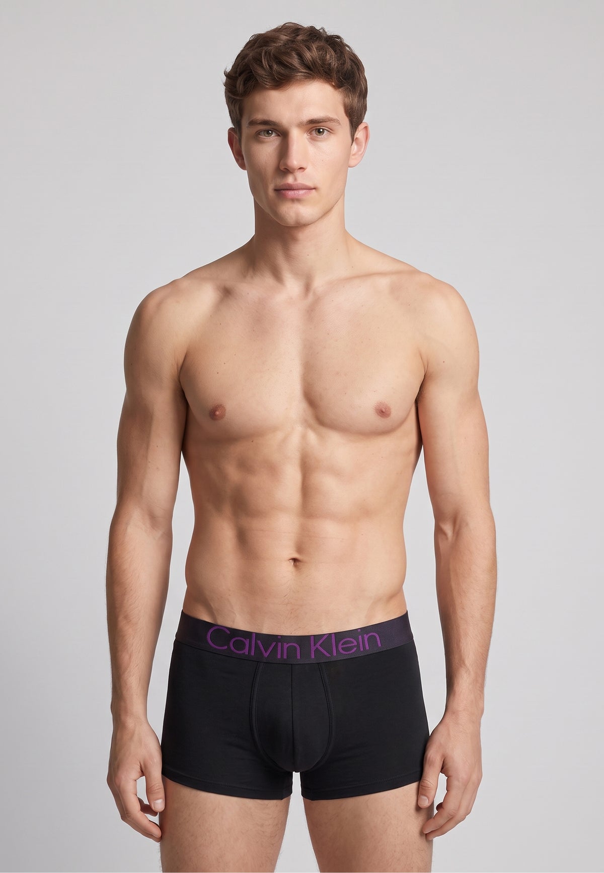 Calvin Klein Calvin Klein Boxer court — Noir logo violet