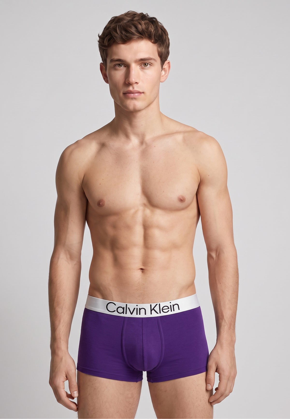 Calvin Klein Calvin Klein Boxer court — Violet ceinture blanche