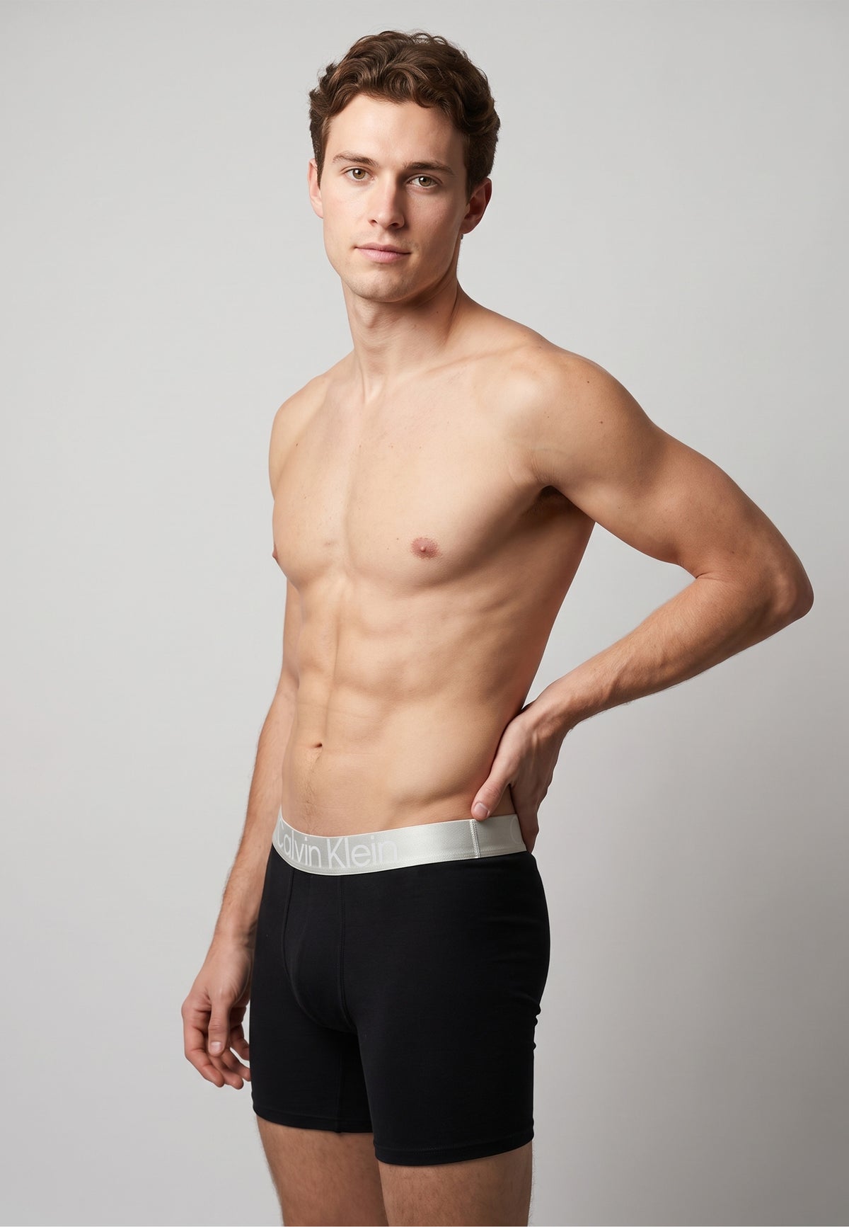 Calvin Klein Calvin Klein Boxer long — Noir ceinture argent