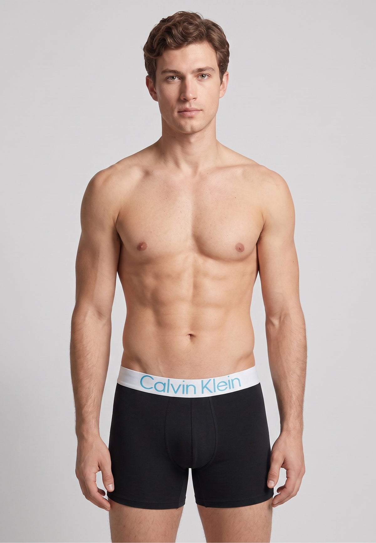 Calvin Klein Calvin Klein Boxer long — Noir ceinture blanche