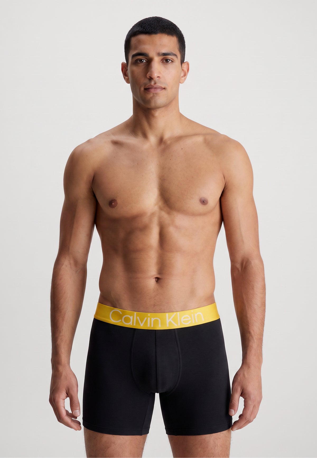 Calvin Klein Calvin Klein Boxer long — Noir ceinture jaune