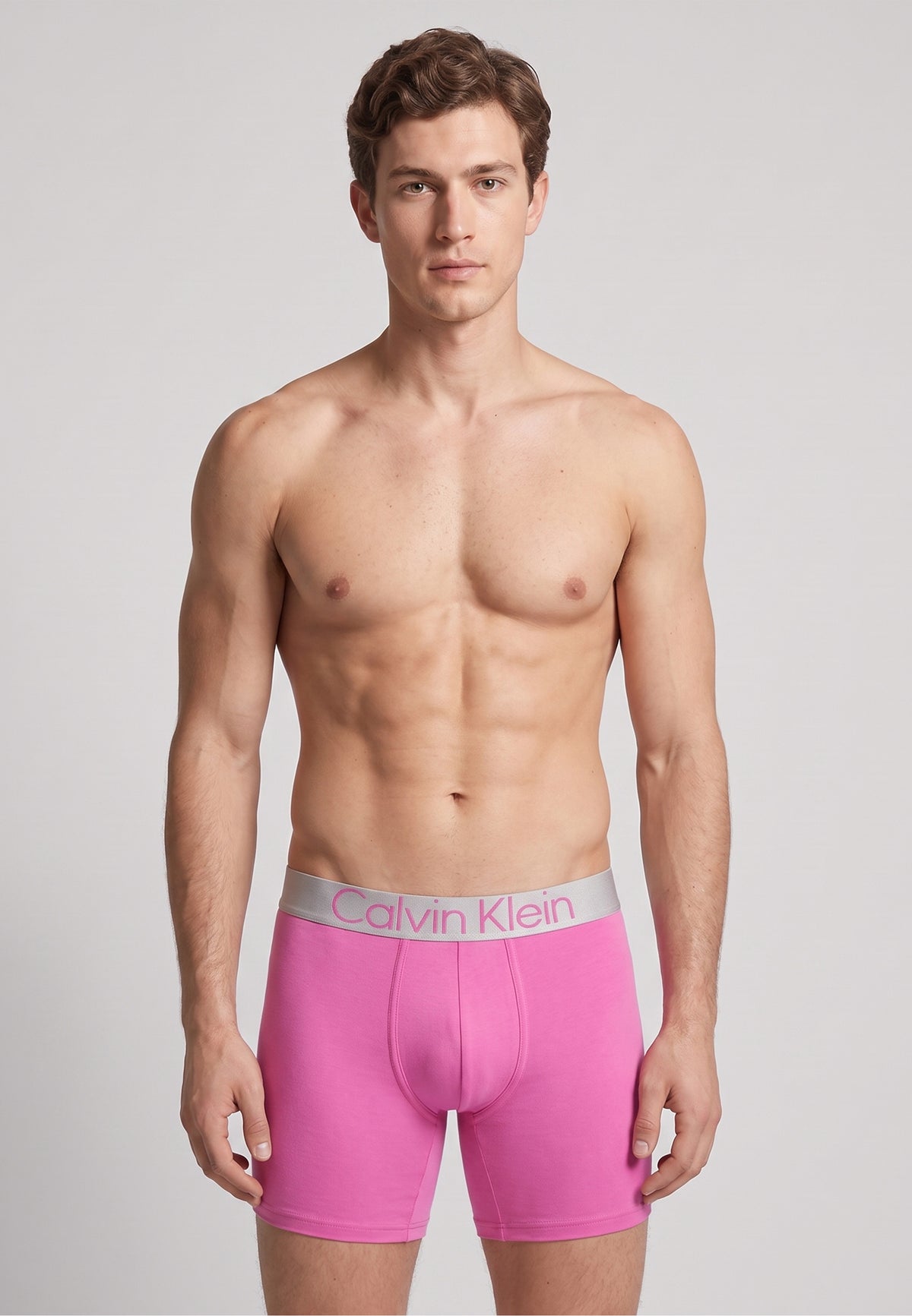 Calvin Klein Calvin Klein Boxer long — Rose ceinture argent